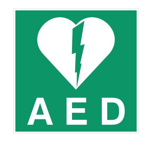 Panneau d'évacuation-secours - ''AED'' - Adhésif