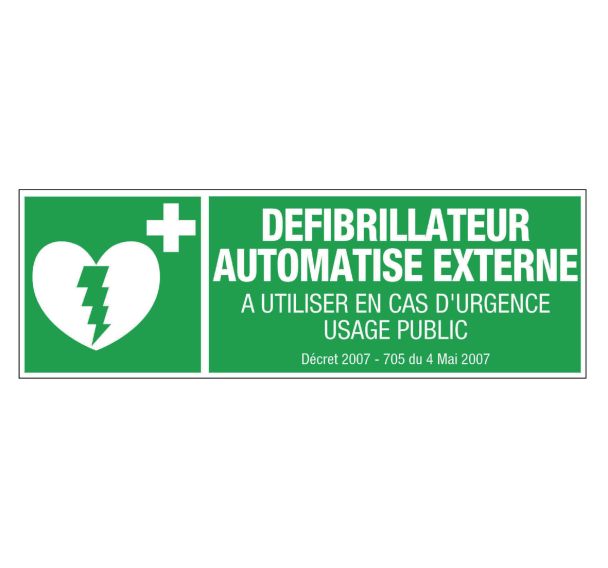 Panneau d'évacuation-secours - ''Défibrillateur automatisé externe'' - Rigide