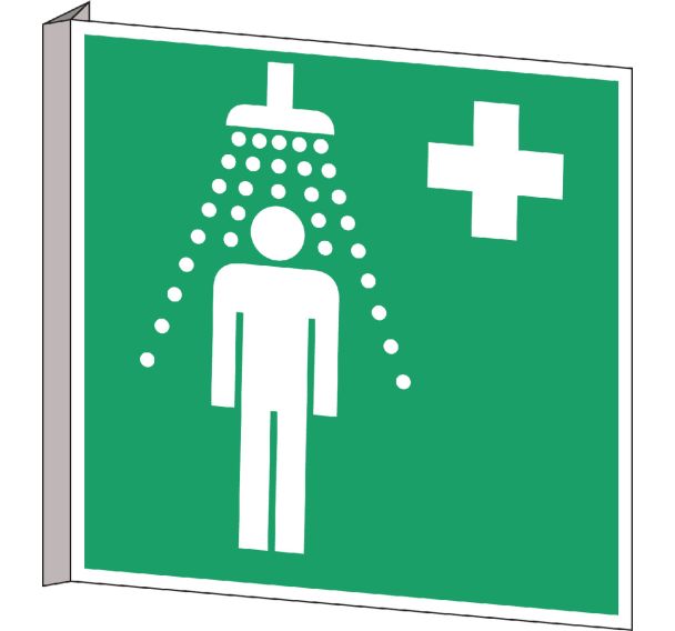 Panneau d'évacuation-secours - "Douche de sécurité" - Rigide