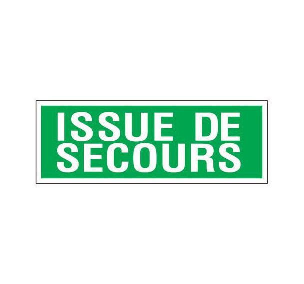 Panneau d'évacuation-secours - ''Issue de secours'' - Adhésif