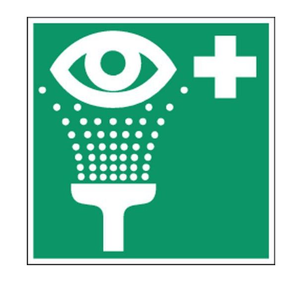 Panneau d'évacuation-secours - "Rinçage des yeux" - Rigide