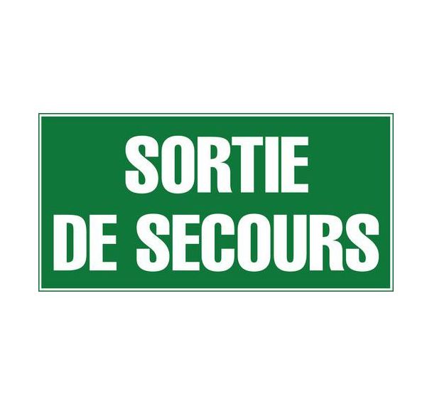 Panneau d'évacuation-secours - ''Sortie de secours'' - Adhésif