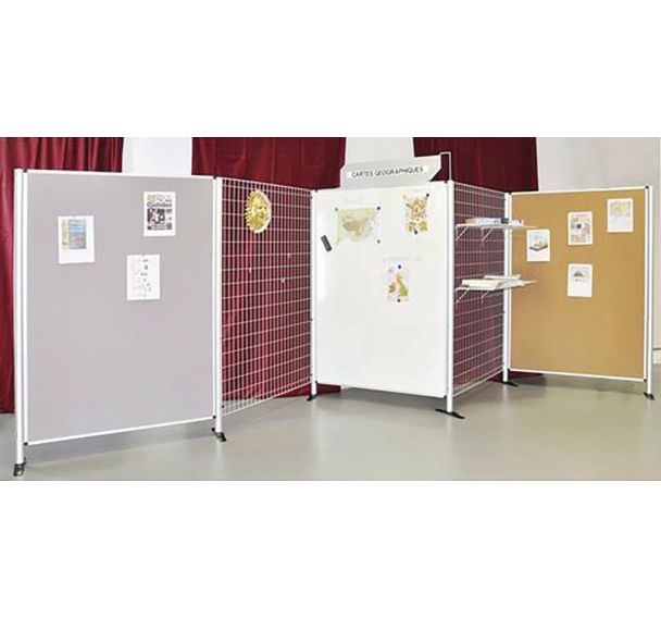 Panneau d'exposition avec pied Harmony en tôle laquée blanc Ulmann