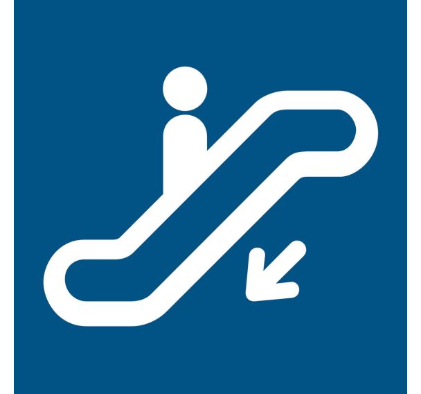 Panneau d'information - Escalator vers le bas - Djois Made By Tarifold