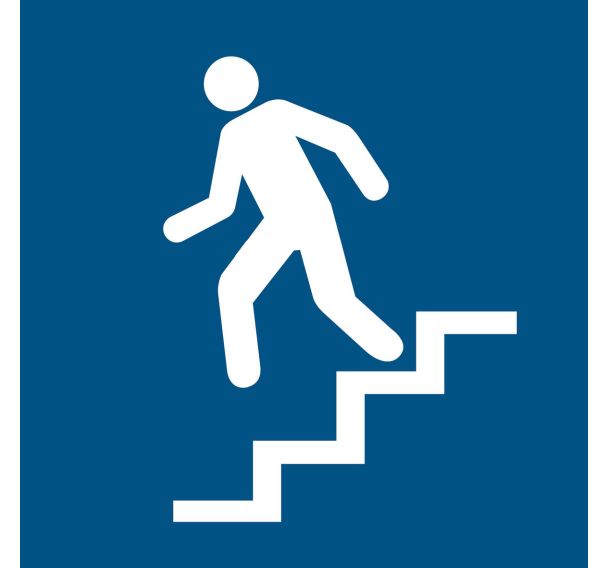 Panneau d'information - Escalier vers le bas - Djois Made By Tarifold