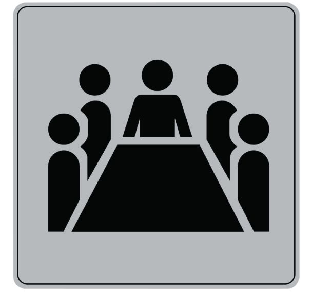 Panneau d’information standardisé ISO 7001 'salle de conférence'