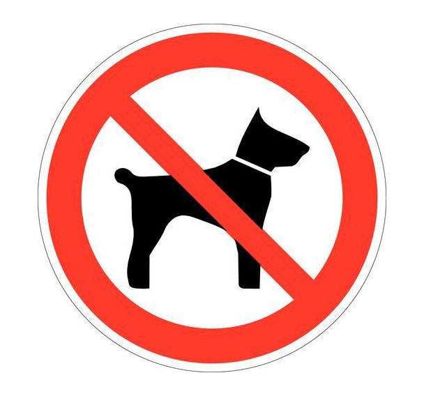 Panneau d'interdiction - ''Chiens interdits'' - Adhésif