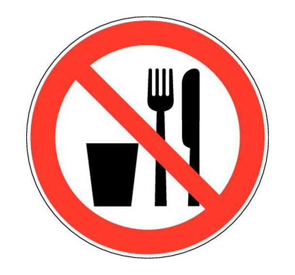 Panneau d'interdiction - ''Interdit de manger et boire'' - Adhésif