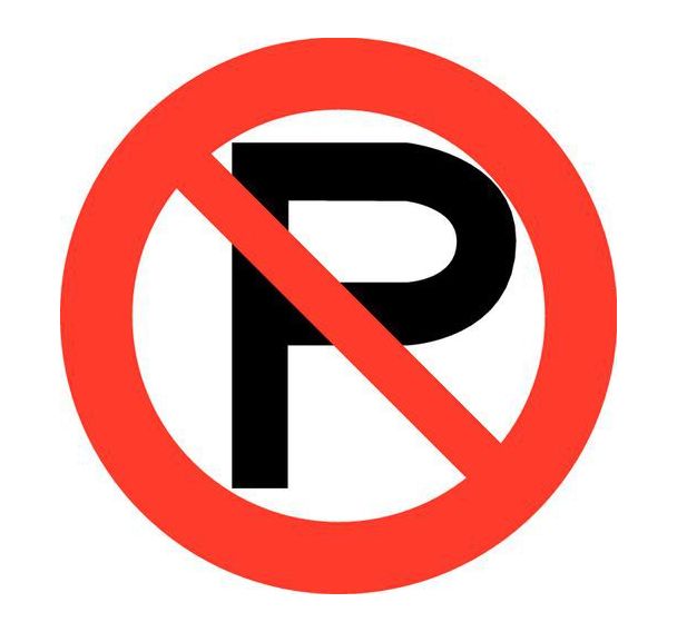 Panneau d'interdiction -  Ne pas stationner  - Rigide Ø 30 cm