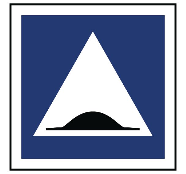 Panneau d'obligation -  Attention ralentisseur  - Rigide 48x48 cm