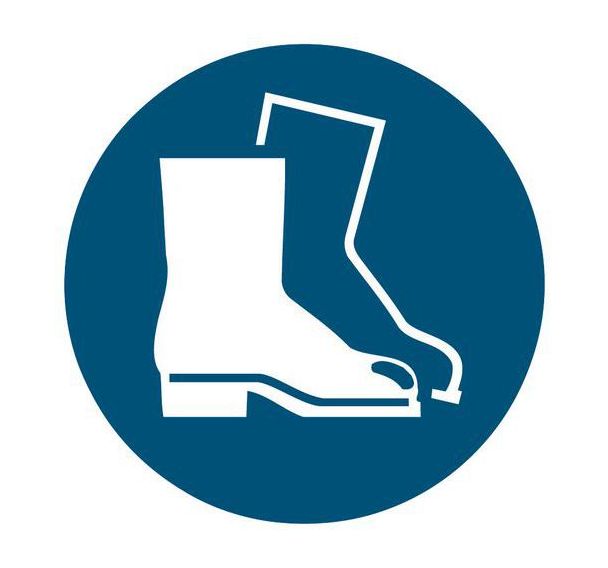 Panneau d'obligation - '' Port de chaussures de sécurité obligatoire'' - Rigide