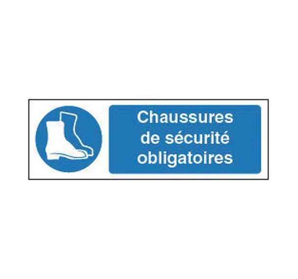 Panneau d'obligation - ''Port de chaussures de sécurité obligatoire'' - Rigide