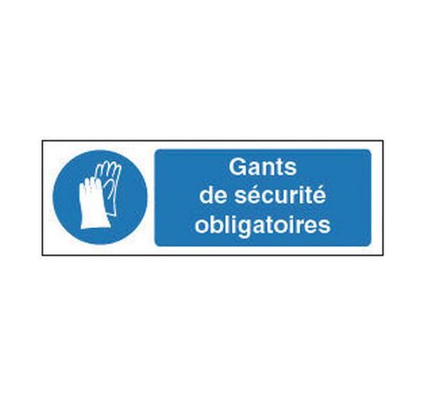 Panneau d'obligation - ''Port de gants de protection obligatoire'' - Rigide