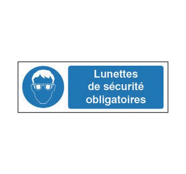 Panneau d'obligation - ''Port de lunettes de sécurité obligatoire'' - Rigide