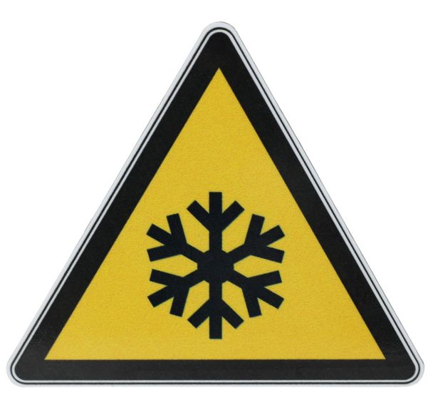 Panneau danger - Basse température, gel - Aluminium - 120 mm