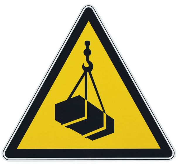 Panneau danger - Charge en suspension - Aluminium - 350 mm