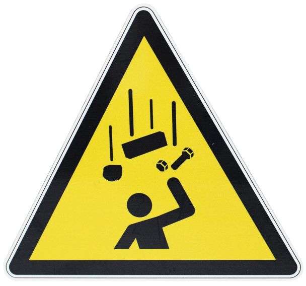 Panneau danger - Chute d'objets - Aluminium - 200 mm