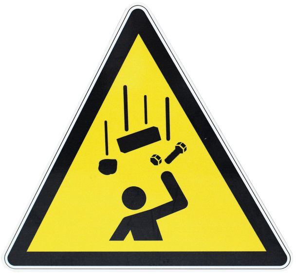 Panneau danger - Chute d'objets - Aluminium - 300 mm