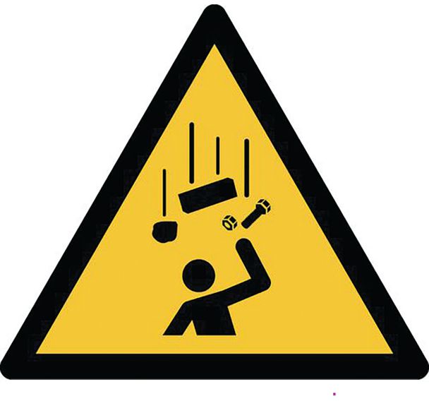 Panneau danger - Chute d'objets - Aluminium - 300 mm