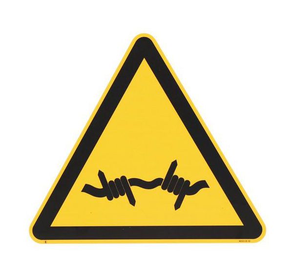 Panneau danger - Fil barbelé - Aluminium