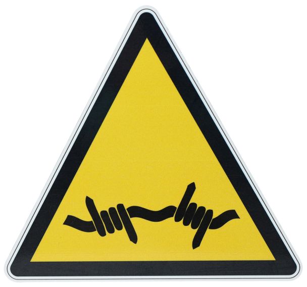 Panneau danger - Fil barbelé - Aluminium - 200 mm