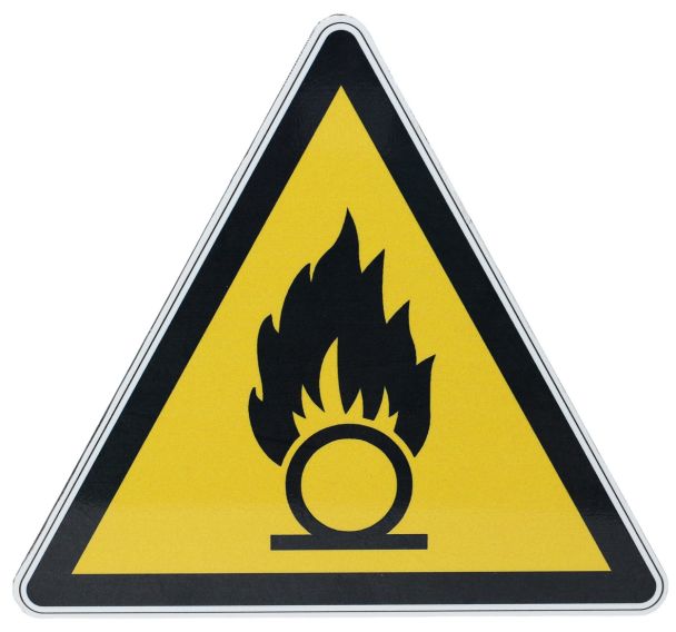 Panneau danger - Matières comburantes - Aluminium - 200 mm
