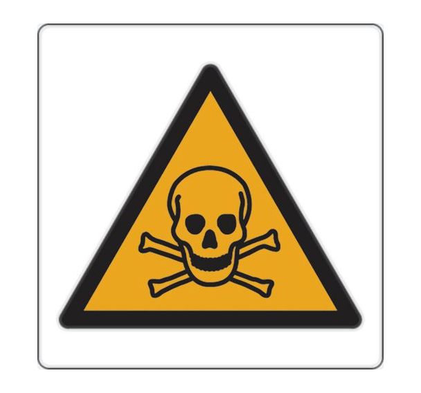 Panneau danger - Matières toxiques - Aluminium 35 x 35 cm