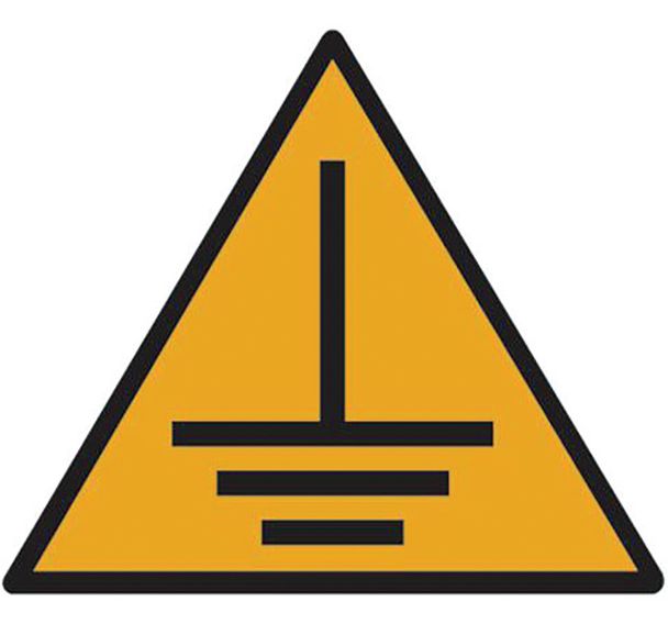 Panneau danger - Mise à la terre - Aluminium - 200 mm