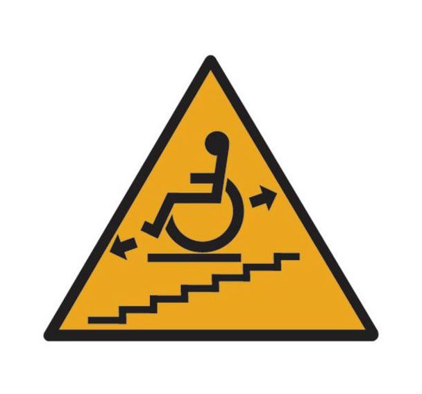 Panneau danger - Monte-escalier en mouvement - Aluminium