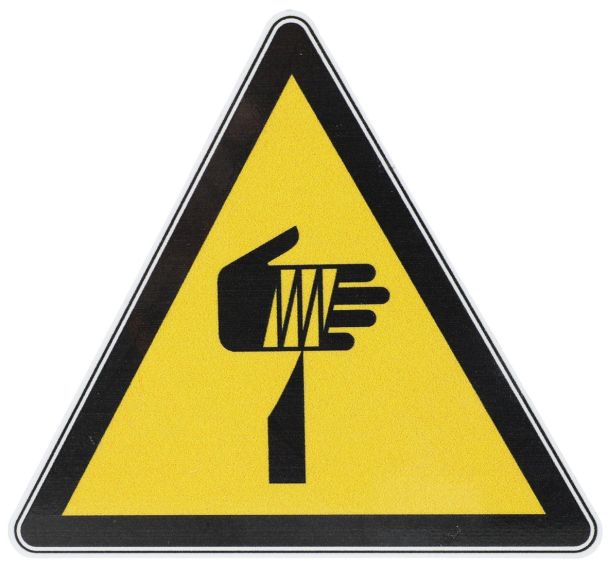 Panneau danger - Objet tranchant - Aluminium - 120 mm