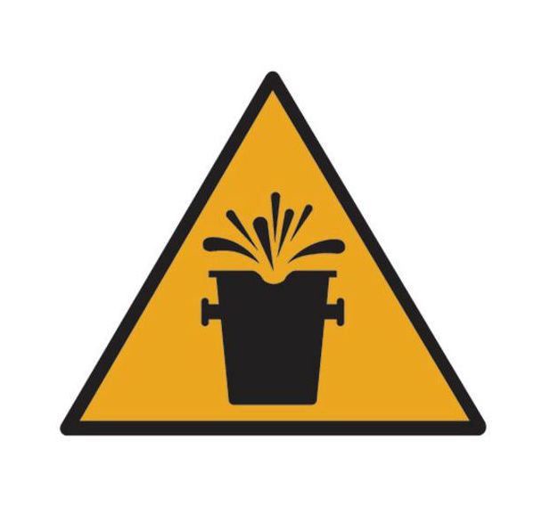 Panneau danger - Projections liquides brûlants - Aluminium