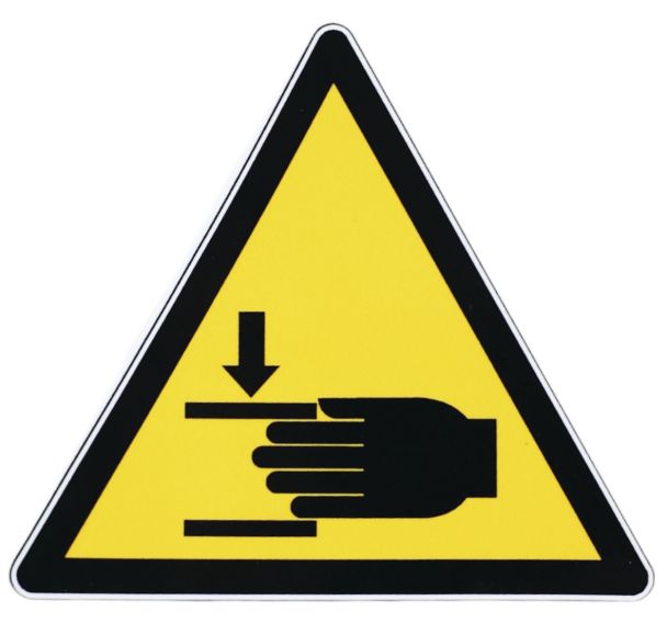 Panneau danger - Risque d'écrasement - Adhésif - 100 mm