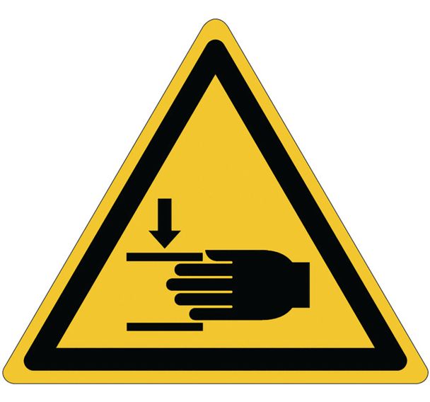 Panneau danger -  Risque d'écrasement - Aluminium - 200 mm