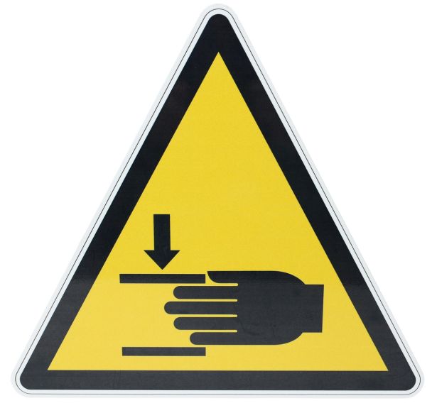 Panneau danger -  Risque d'écrasement - Aluminium - 200 mm