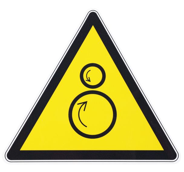 Panneau danger - Rouleaux contrarotatifs - Adhésif