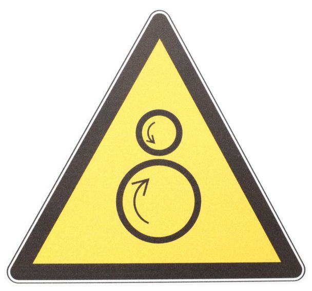 Panneau danger - Rouleaux contrarotatifs - PVC - 100 mm
