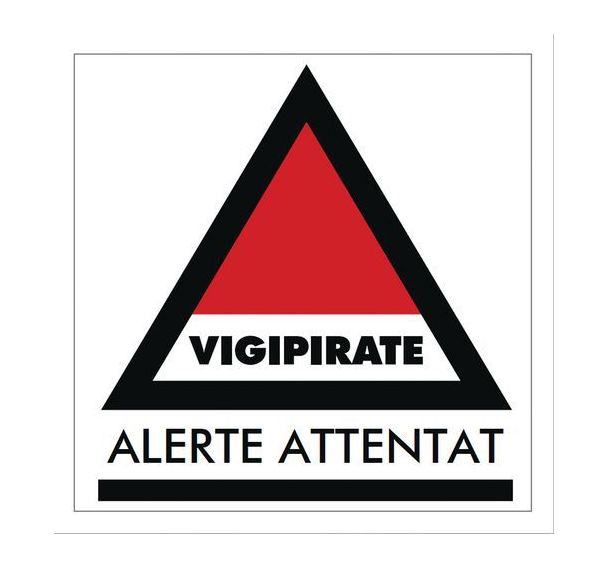 Panneau danger - Vigipirate alerte attentat - Rigide