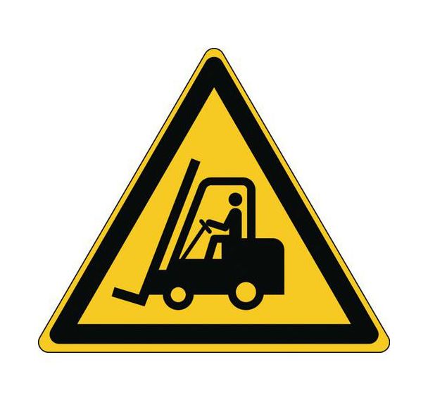 Panneau danger triangle - véhicules de manutention - Rigide