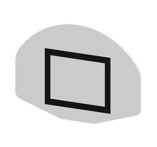 Panneau de basket demi lune en fibre de verre 112 x 77 cm