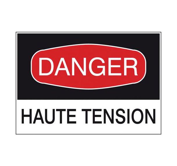 Panneau de danger - ''Haute tension'' - Rigide