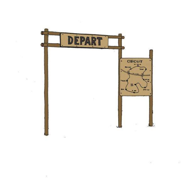 Panneau de départ et information