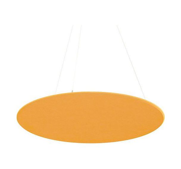 Panneau de plafond rond en feutre PET acoustique jaune - Smit Visual