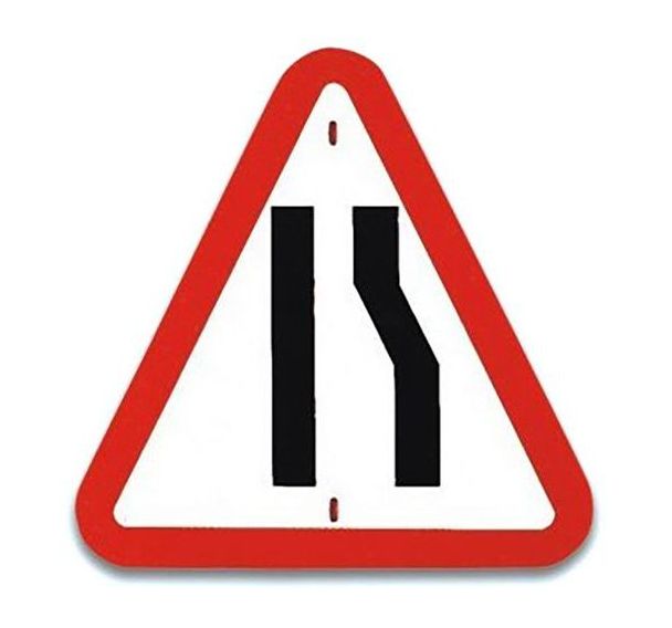 Panneau de signalisation- Chaussée rétrécie