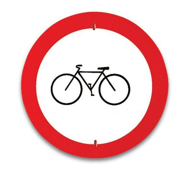 Panneau de signalisation - Accès interdit aux cyclistes