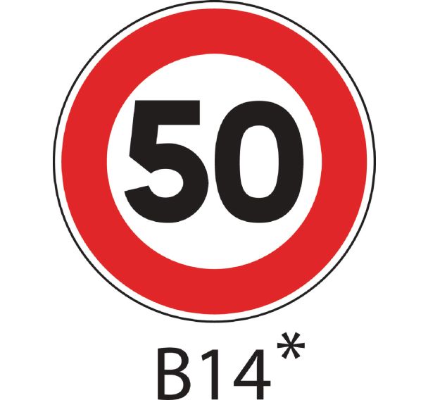 Panneau de signalisation - B14 - Vitesse limitée à préciser