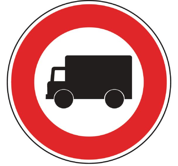Panneau de signalisation - B8 - Accès interdit aux véhicules affectés au transport de marchandises