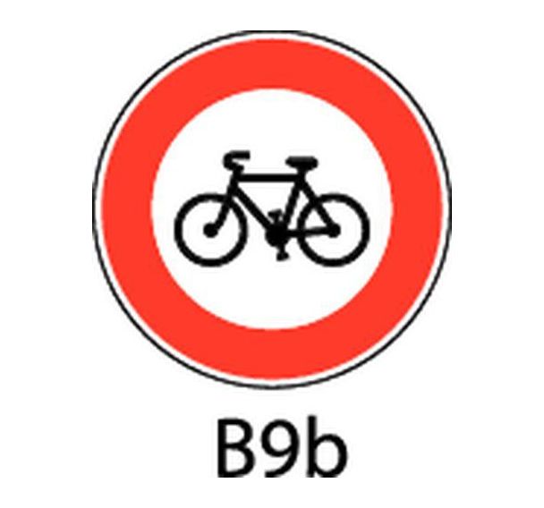 Panneau de signalisation - B9b - Accès interdit aux cycles