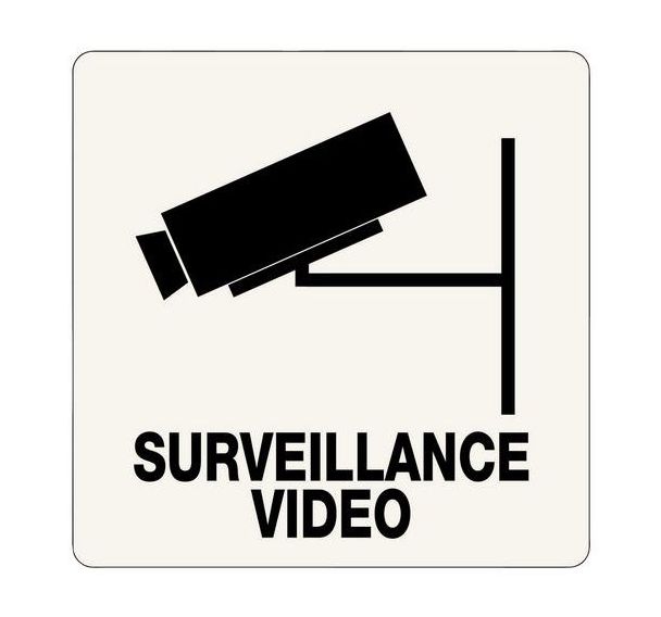 Panneau de signalisation -  Surveillance vidéo  - Adhésif 10x10 cm