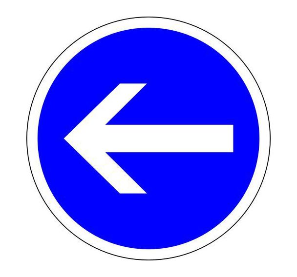 Panneau de signalisation B21.2 Direction obligatoire à gauche - Kelias