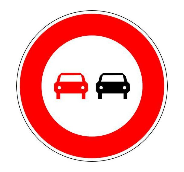 Panneau de signalisation B3 Interdiction de dépasser - Kelias